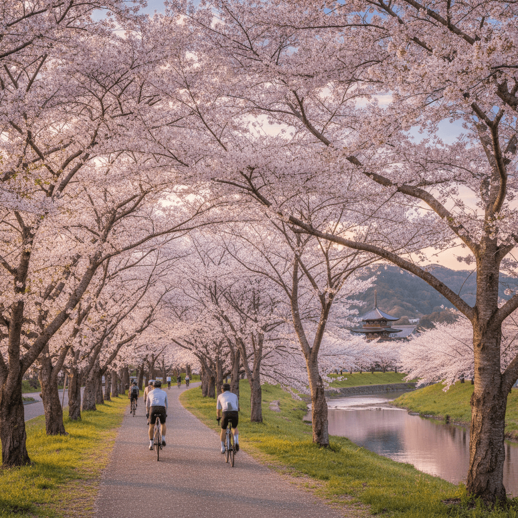 春に桜並木が特にきれいな、日本国内のおすすめサイクリングルートを教えてください | 日本の絶景桜ライド
