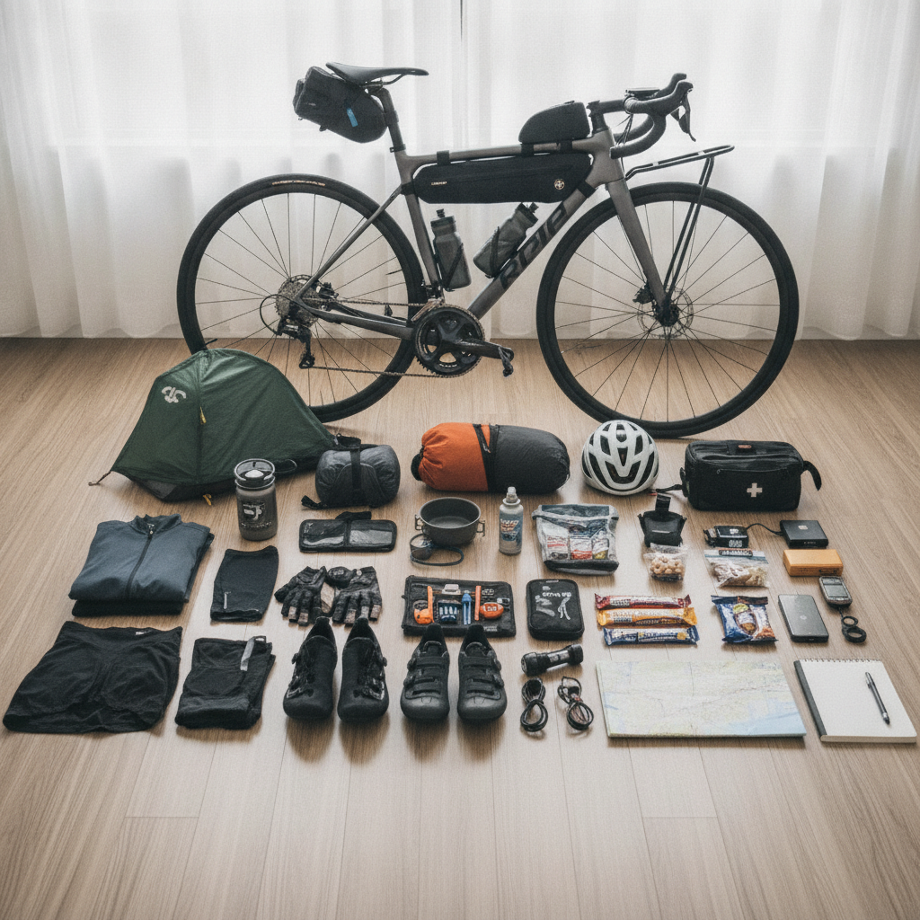 初めてロードバイクで数日間の旅行を計画する際、どのような持ち物を用意すべきですか？